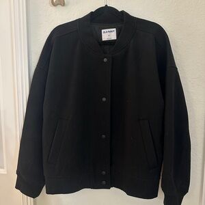 Old Navy Black Varsity-Style Bomber Jacket